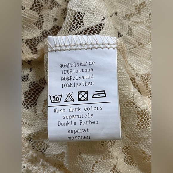 NWT Scarlet Darkness Women's Cream Lace Sheer Bolero Jacket for Evening Wear M - Picture 4 of 10